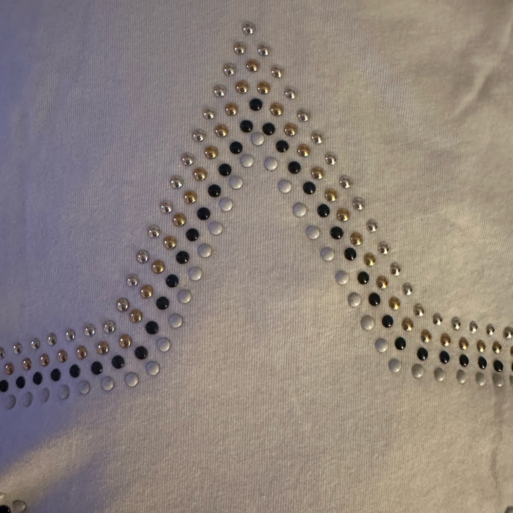 Lauren Moshi white tshirt with studded star design